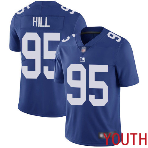 Youth New York Giants #95 B.J. Hill Royal Blue Team Color Vapor Untouchable Limited Player Football NFL Jersey->youth nfl jersey->Youth Jersey